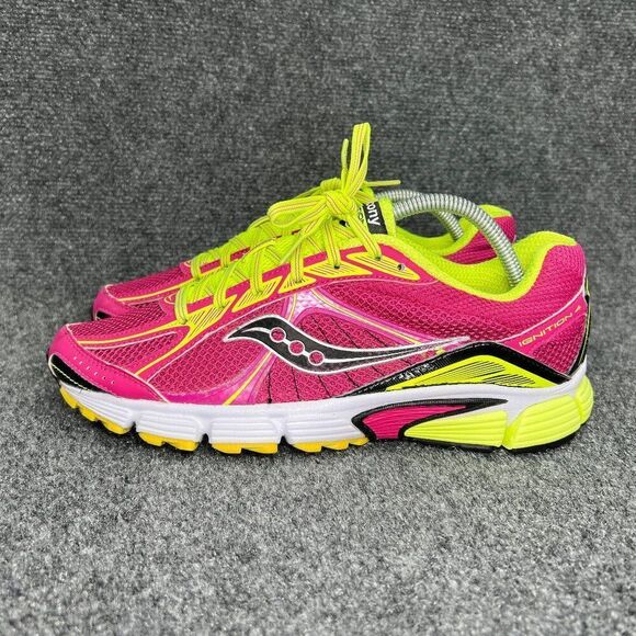 Saucony Ignition 4 Running Shoes Women's Size 10 Pink Yellow Athletic Training - Picture 5 of 12